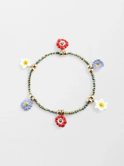 Anemone flower beaded bracelet>NACH BIJOUX Online