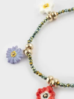Anemone flower beaded bracelet><noscript><img width=
