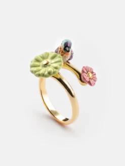 Bague ajustable colibri d'Anna et fleurs>NACH BIJOUX Outlet