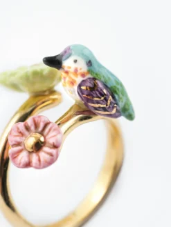 Bague ajustable colibri d'Anna et fleurs><noscript><img width=