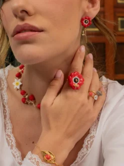 Bague anémone rouge>NACH BIJOUX Best