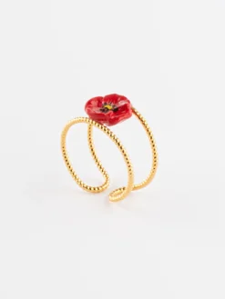 Bague double anneau coquelicot>NACH BIJOUX Best