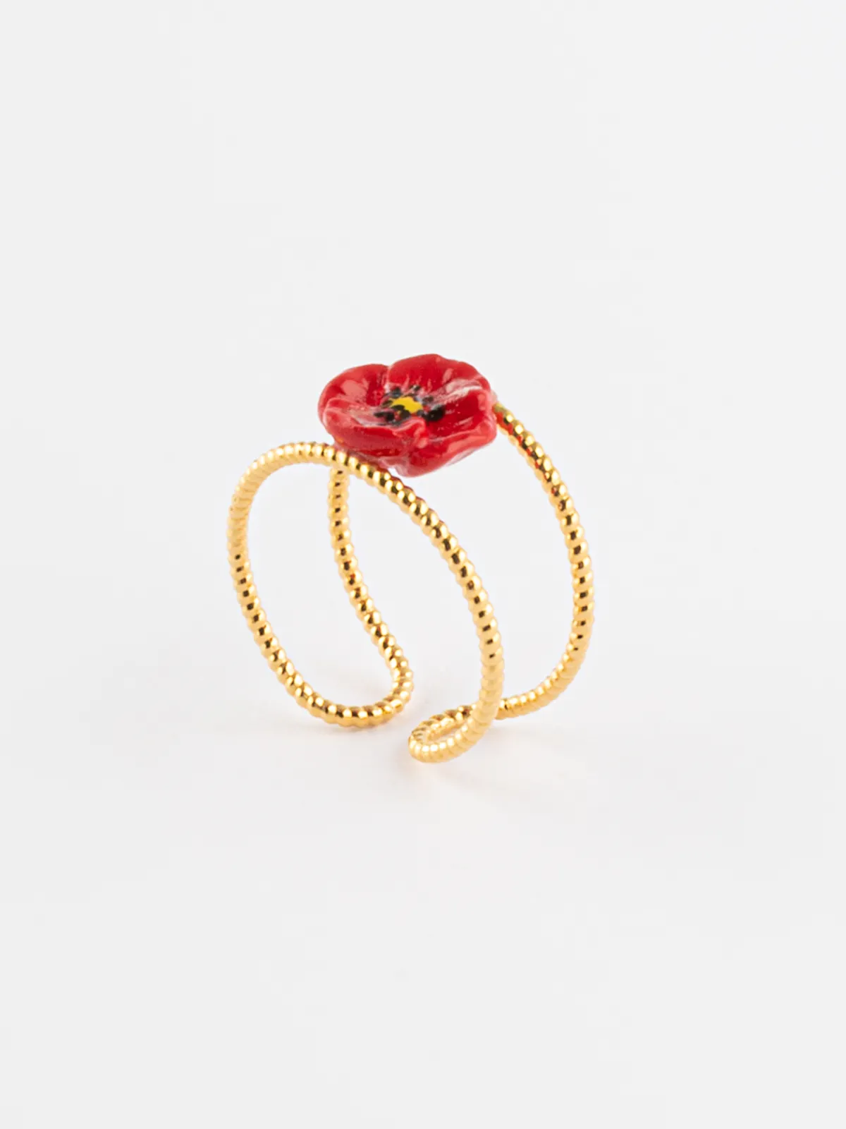 Bague double anneau coquelicot>NACH BIJOUX Best