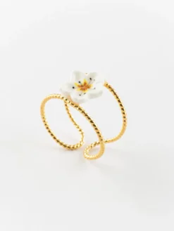 Bague double anneau fleur de poirier>NACH BIJOUX Outlet