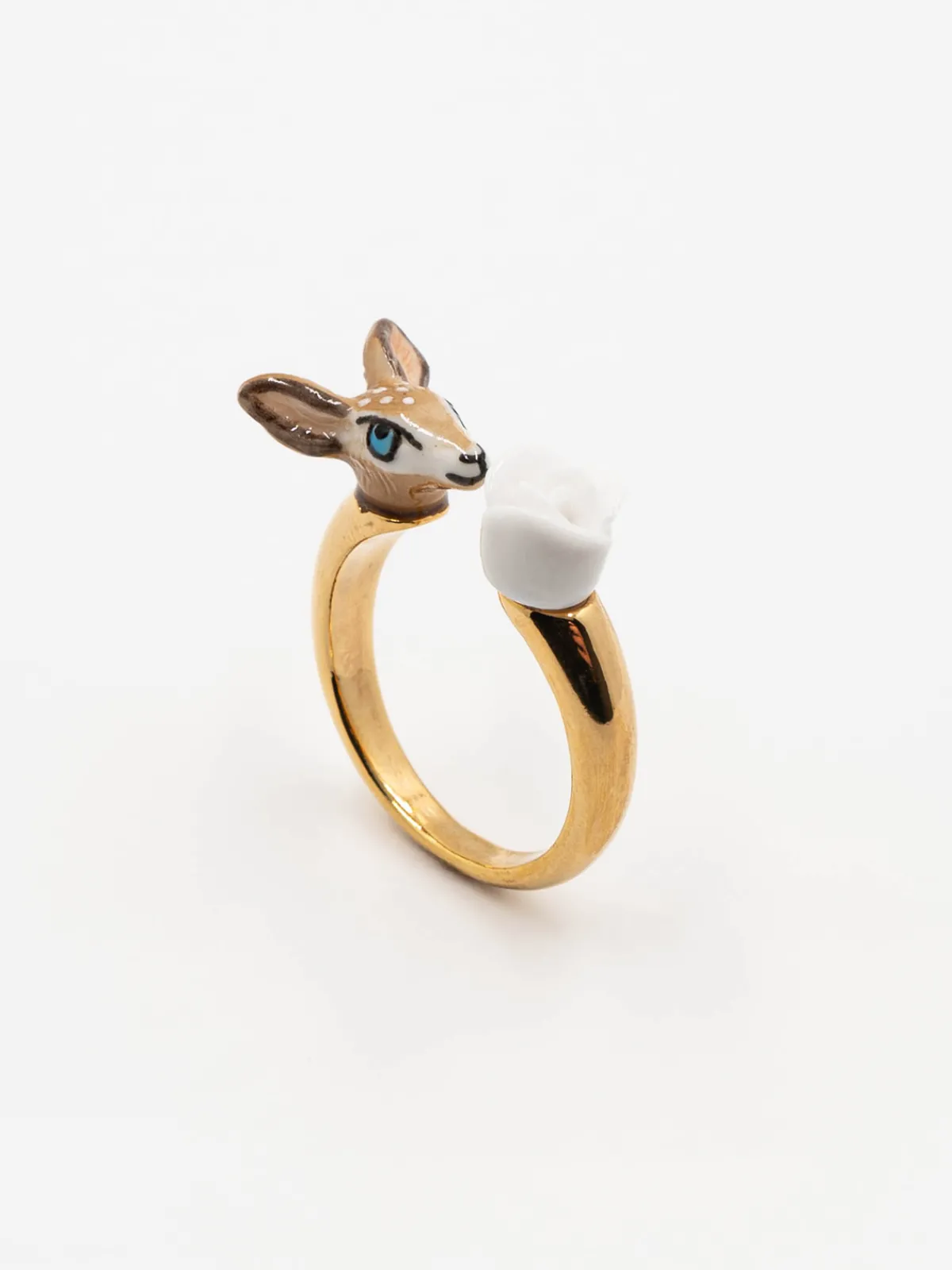 Bague FaceToFace biche et fleur>NACH BIJOUX New