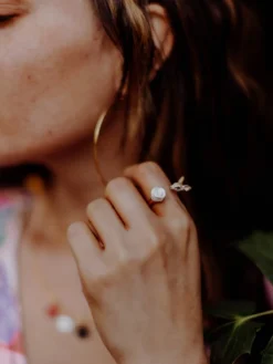 Bague FaceToFace biche et fleur>NACH BIJOUX New