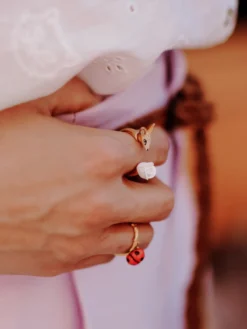 Bague FaceToFace biche et fleur><noscript><img width=