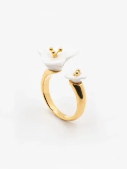 Bague FaceToFace bougainvillier blanc>NACH BIJOUX Sale