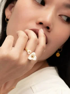Bague FaceToFace bougainvillier blanc>NACH BIJOUX Sale