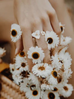 Bague FaceToFace bougainvillier blanc><noscript><img width=