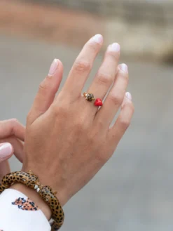 Bague FaceToFace cœur et guépard - Premier amour>NACH BIJOUX Sale