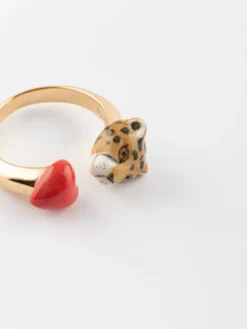 Bague FaceToFace cœur et guépard - Premier amour><noscript><img width=