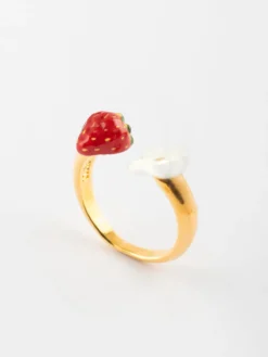 Bague FacetoFace fraise et fleur>NACH BIJOUX Outlet