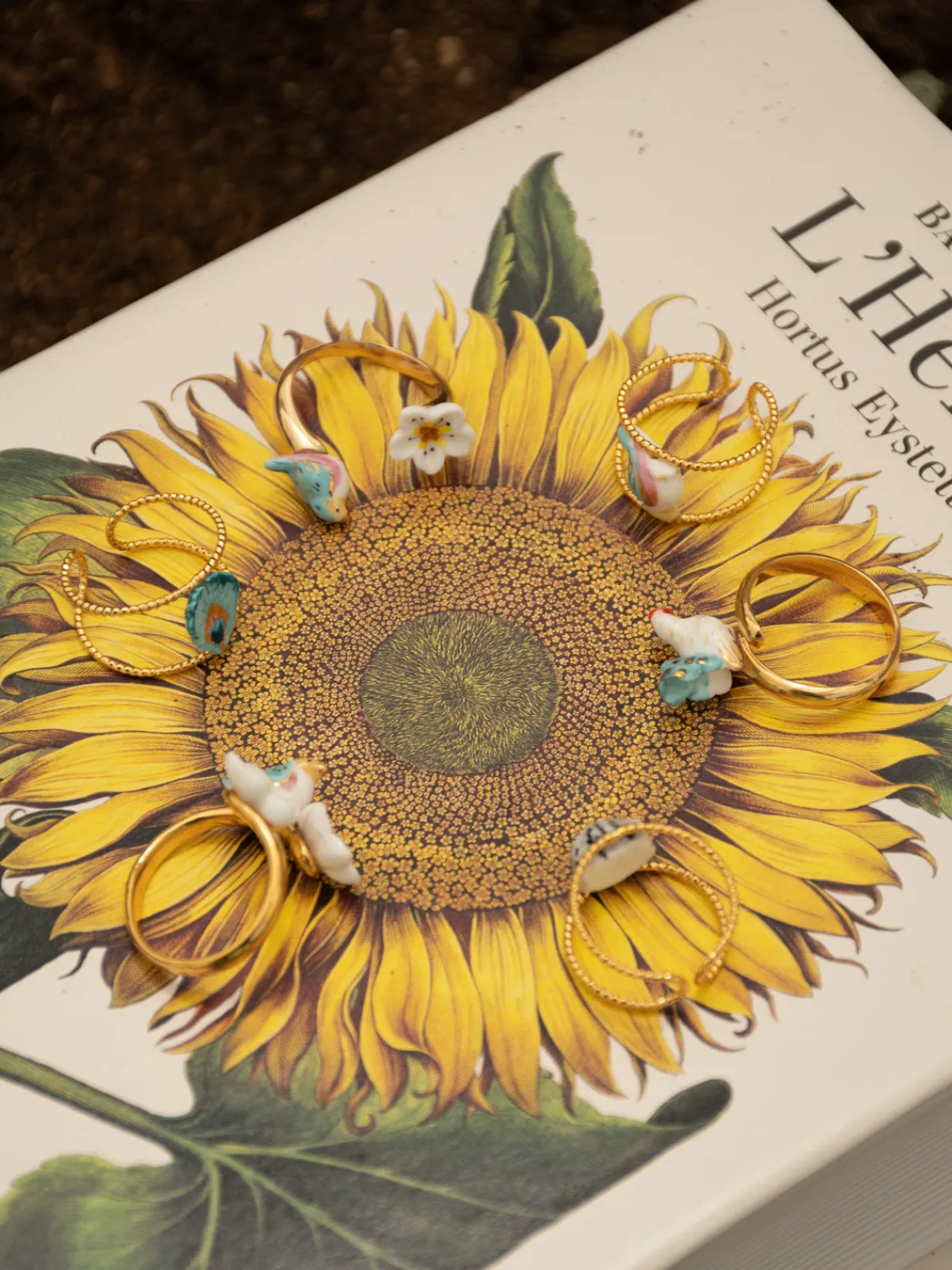 Bague FaceToFace oiseau bleu et fleur de poirier>NACH BIJOUX Best