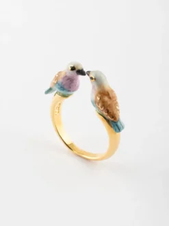 Bague FaceToFace oiseau Rollier>NACH BIJOUX Hot