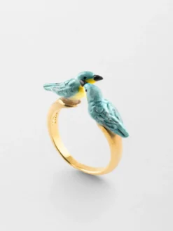 Bague FaceToFace oiseaux Parulines bleues>NACH BIJOUX Discount