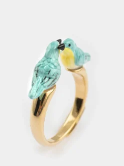 Bague FaceToFace oiseaux Parulines bleues><noscript><img width=