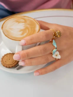 Bague FaceToFace oiseaux Parulines bleues><noscript><img width=