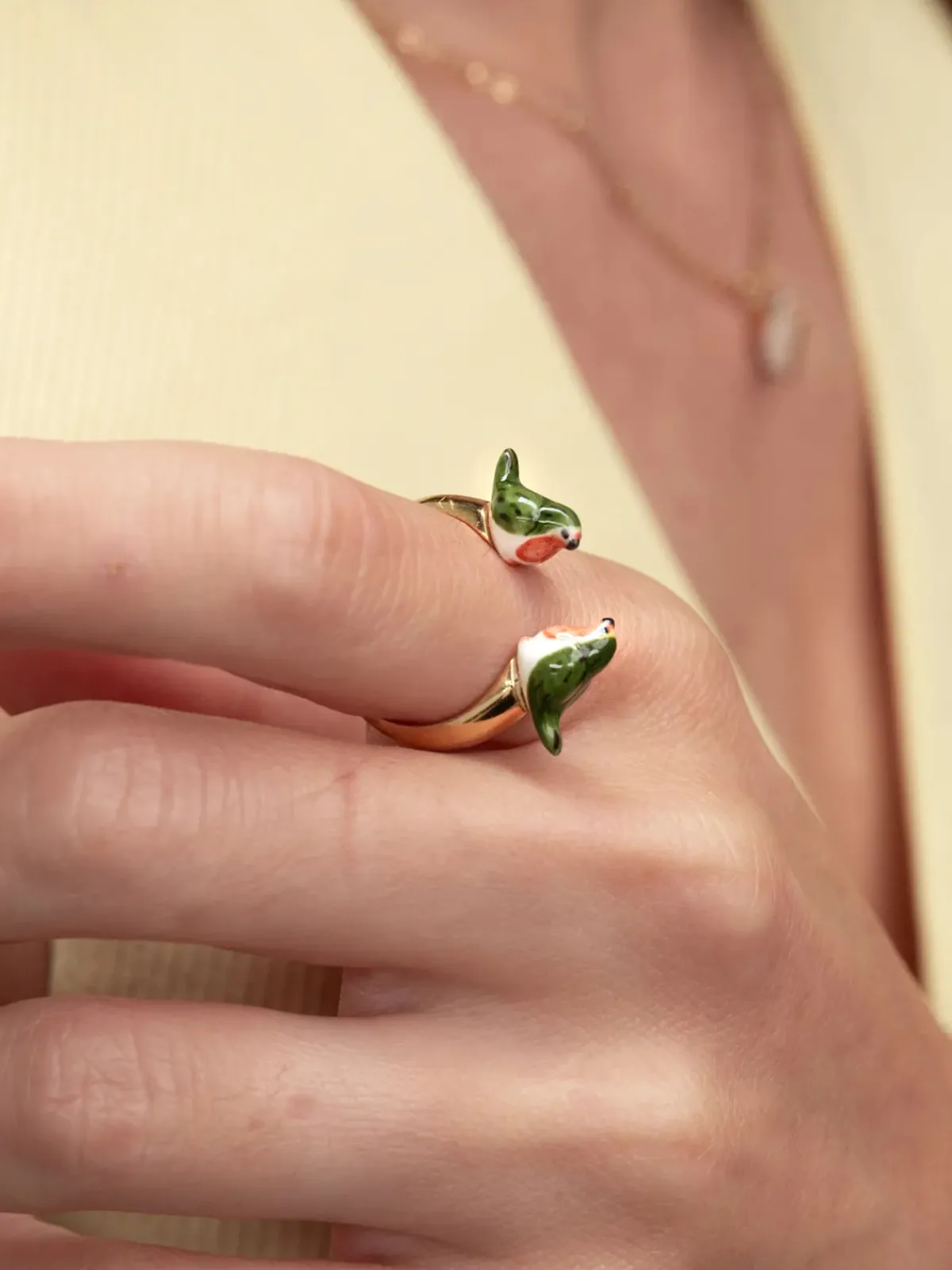 Bague FaceToFace rouge-gorge>NACH BIJOUX Sale