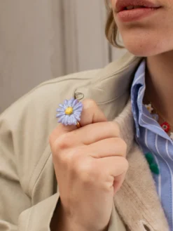 Bague fleur anémone bleue>NACH BIJOUX Hot