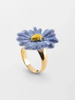 Bague fleur anémone bleue>NACH BIJOUX Hot