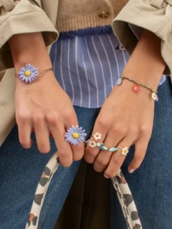Bague fleur anémone bleue><noscript><img width=