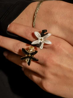 Bague fleur d'Erine et panthère>NACH BIJOUX