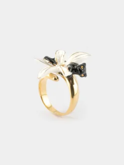 Bague fleur d'Erine et panthère><noscript><img width=