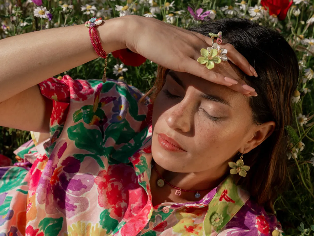 Bague fleur jaune>NACH BIJOUX Online