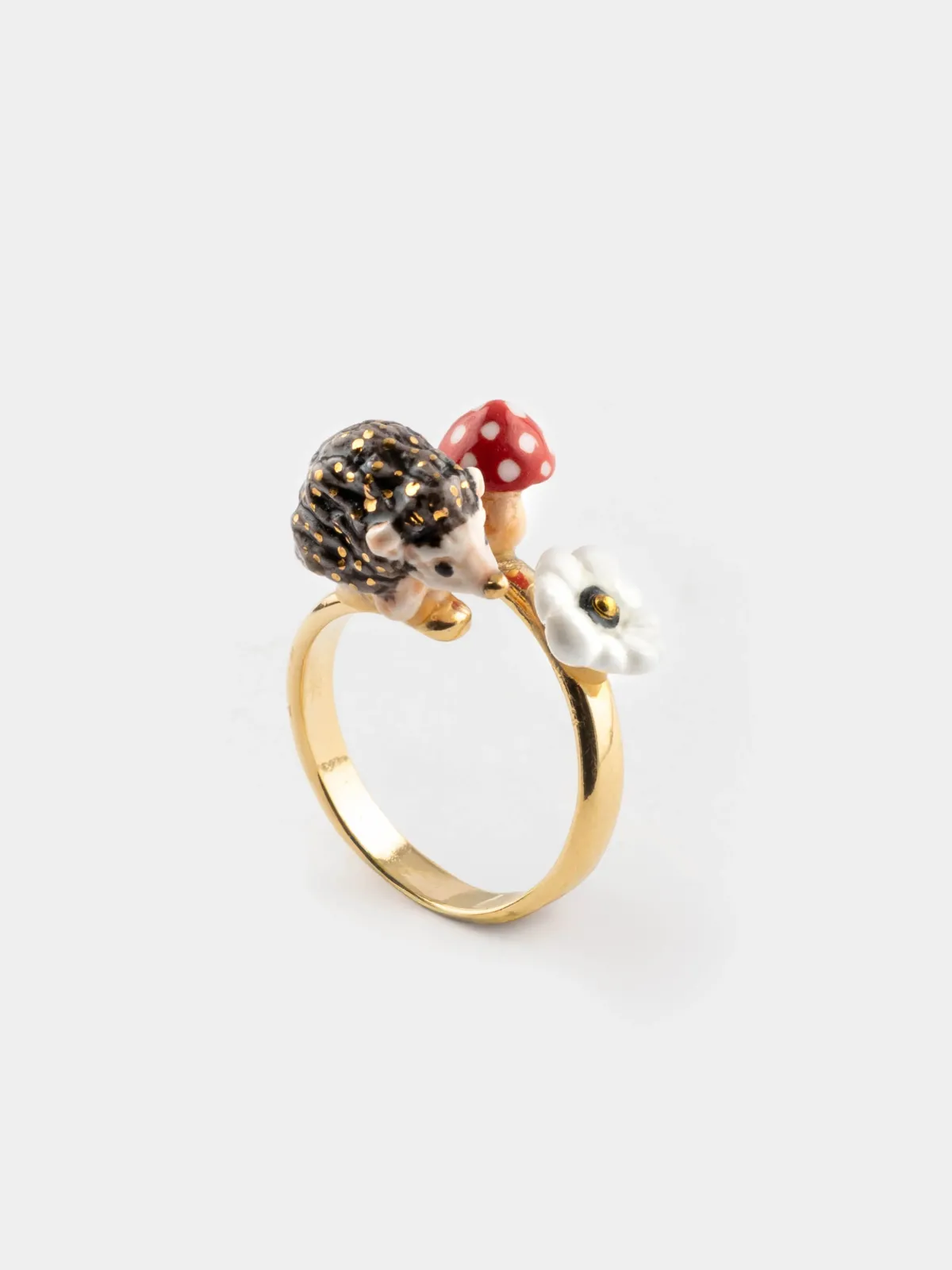 Bague hérisson, champignon et anémone>NACH BIJOUX Clearance