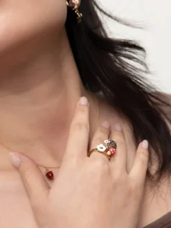 Bague hérisson, champignon et anémone>NACH BIJOUX Clearance