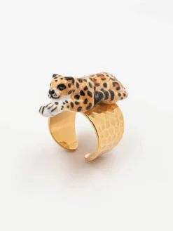 Bague martelée léopard couché>NACH BIJOUX Clearance