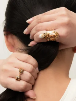 Bague martelée léopard couché>NACH BIJOUX Clearance