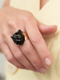 Bague martelée panthère noire>NACH BIJOUX Sale