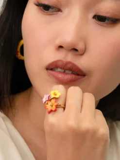 Bague multi fleurs tropicales><noscript><img width=