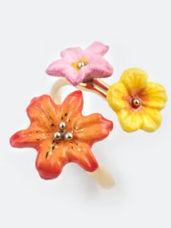 Bague multi fleurs tropicales><noscript><img width=