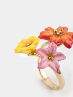Bague multi fleurs tropicales><noscript><img width=