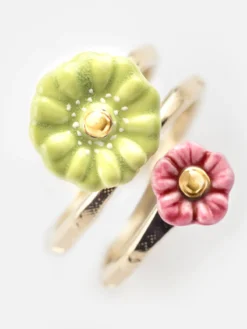 Bague spirale à fleurs><noscript><img width=