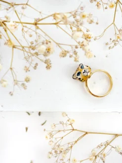 Bague tête de léopard><noscript><img width=