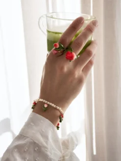 Bague Tulipe en porcelaine><noscript><img width=