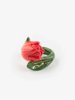 Bague Tulipe en porcelaine><noscript><img width=