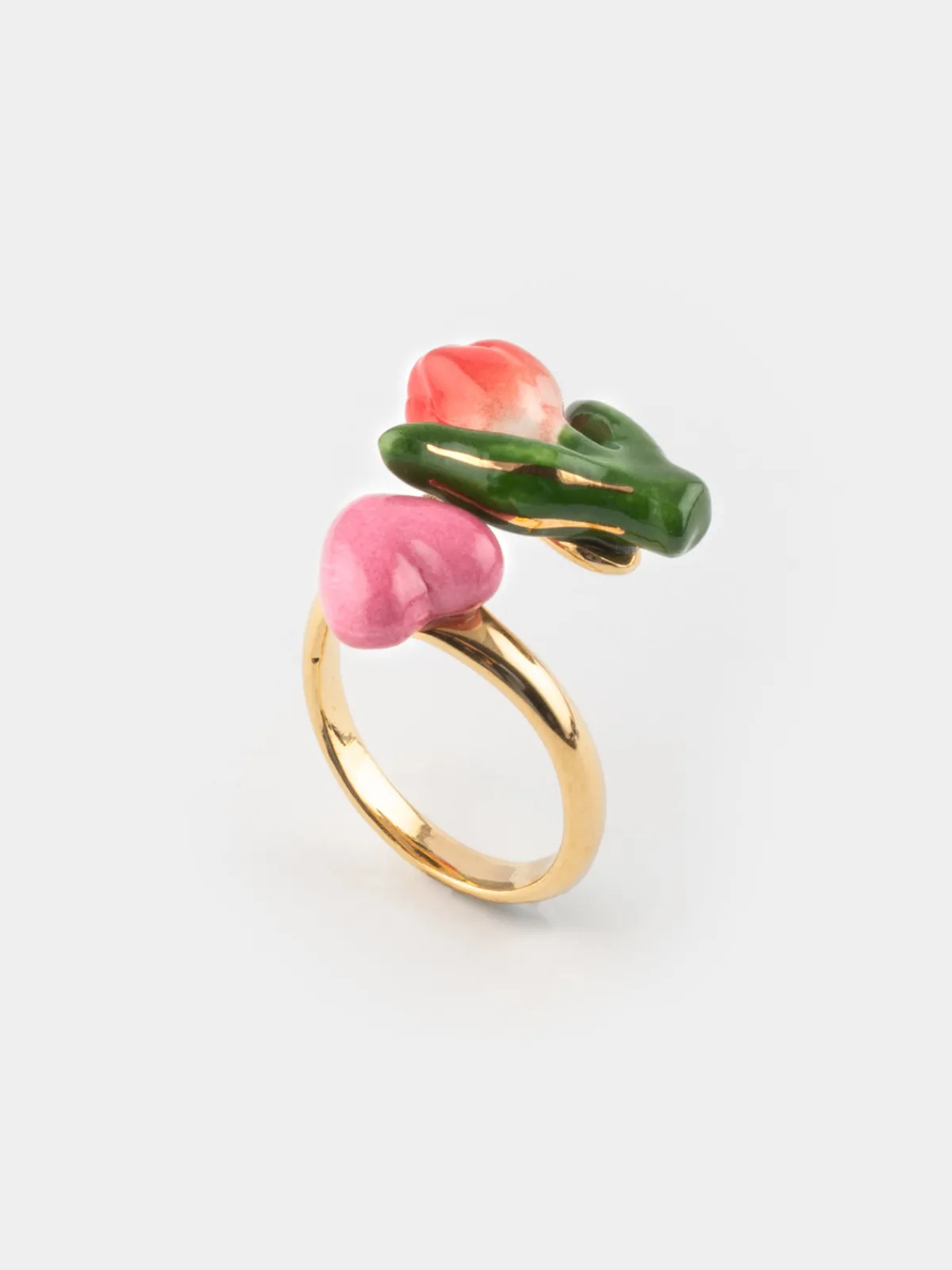 Bague Tulipe rouge et cœur>NACH BIJOUX Online