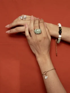 Bague zèbre vert><noscript><img width=