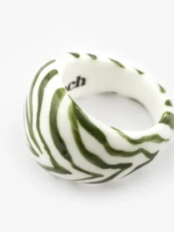 Bague zèbre vert><noscript><img width=