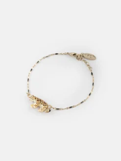 Beaded and leopard print bracelet>NACH BIJOUX Discount