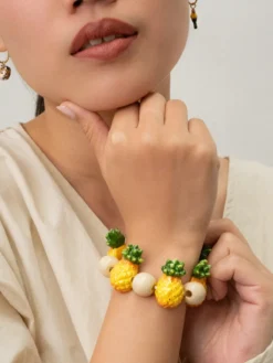 Beaded and pineapple bracelet>NACH BIJOUX Online