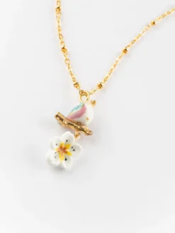Bird on branch and flower necklace>NACH BIJOUX Best