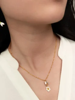 Bird on branch and flower necklace>NACH BIJOUX Best