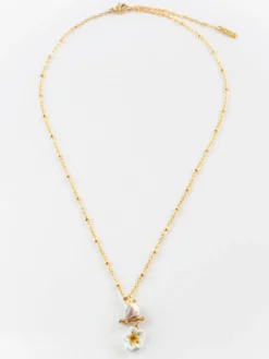 Bird on branch and flower necklace><noscript><img width=