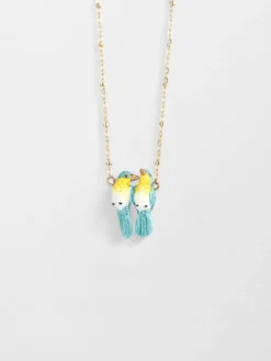 Birds in Love Necklace – Blue Warbler>NACH BIJOUX